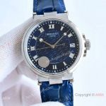 New! Swiss Grade Breguet Marine CF Factory 777A Blue Leather Strap Watches